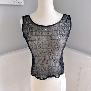 Sheer black sequin top by The Limited, size medium